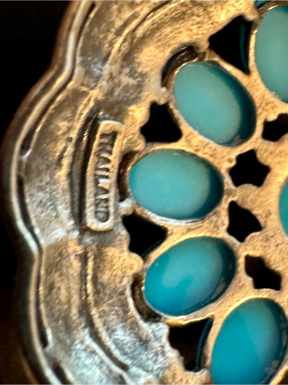 Gorgeous Sleeping Beauty Turquoise Silver Pendant n Earring Suite - Picture 8 of 15